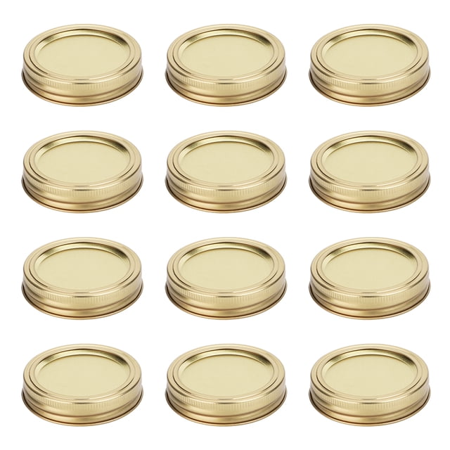 12set/24pcs Regular Mouth Canning Lids Bands Split-Type Leak Proof for Mason Jar Canning Lids with Seal Rings