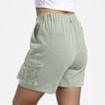 thumbnail image 5 of LEKWK Hiking Shorts for Women Cargo with Pockets High Waisted Button Front Straight Fit Lightweight Bermuda Shorts Casual Outdoor Bottoms Travel Wear Green XXL, 5 of 7