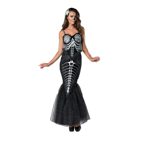 Skeleton Mermaid Womens Adult Scary Mythical Creature