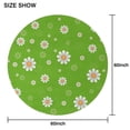 thumbnail image 6 of Green Daisy Flower Orange Centers Pattern Round Tablecloth 60"x60",Wrinkle Wipeable Table Cloth for Kitchen Dining Room Picnic Patio Party, 6 of 6