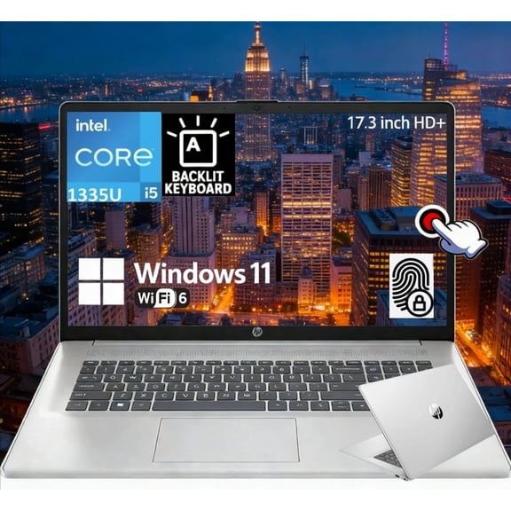 Newest HP 17.3" Diagonal HD touchscreen Laptop, 13th Gen Intel Core i5-1335U Processor, 32GB RAM, 1TB SSD,Backlit Keyboard, Webcam, Wi-Fi 6, Bluetooth,Windows 11 Home, Silver