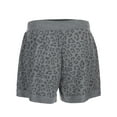 thumbnail image 3 of MeMoi Women's Leopard Print Heathered Terry Lounge Shorts - Womens - Female, Medium, Gray Heather, 3 of 3