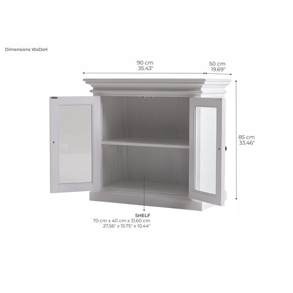 NovaSolo Halifax Display Buffet with 2 glass doors