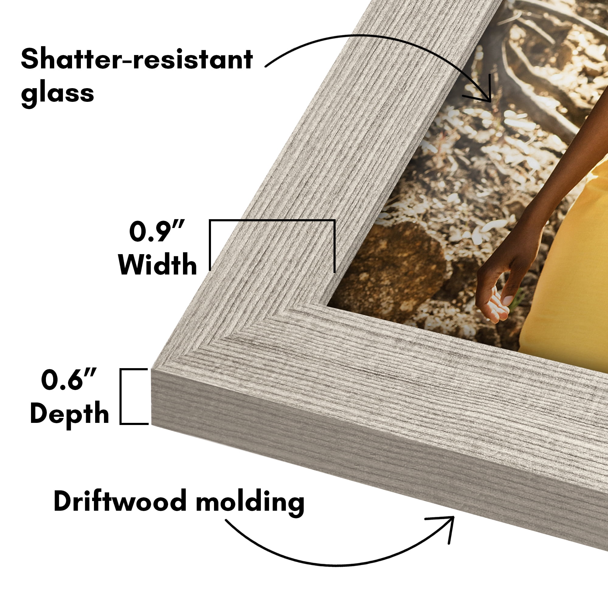 Americanflaf 10 Pack Picture Frame with Shatter-Resistant Glass 8x10, 5x7, 4x6 Gallery Wall Signature - Driftwood