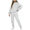 thumbnail image 2 of felwors Sweatsuits Women 2 Piece Outfits Lounge Two Piece Sets Sweatshirts Sweatpants Hoodies Tracksuits with Pockets GY2, S, 2 of 4