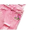 thumbnail image 6 of Kidscool Space Girls Stars Rose Embroidered Raw Edge Ripped Fashion Denim Shortalls,Pink,4-5 Years, 6 of 6