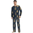 thumbnail image 5 of Matching Pajamas for Couples Golden Christmas Tree His and Hers Pajamas Sets Soft Long Sleeve Sleepwea, 5 of 8
