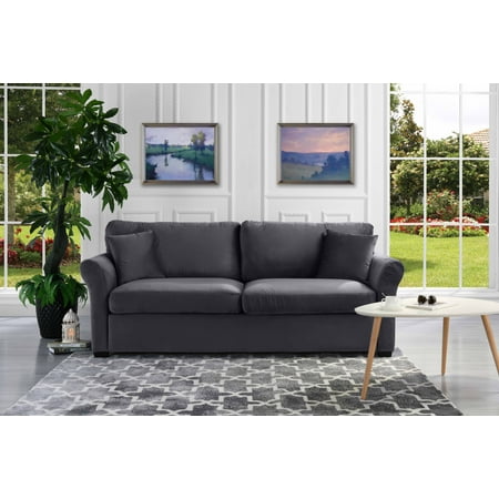 Classic Living Room Sofa in Soft Velvet Upholstery,