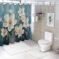 thumbnail image 7 of PRATYUS White Flowers Shower Curtain Waterproof Bath Curtain with Hooks, Kids Bathroom Decor, 100% Polyester Fiber, Washable, Bathroom Decoration 69"x72, 7 of 7