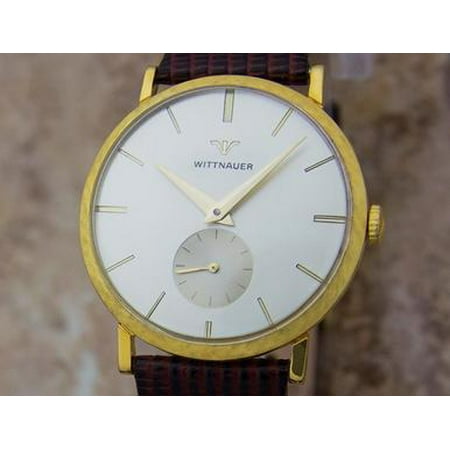 Wittnauer Swiss Made Mens 1960s Manual 14k Gold Men's Luxury Dress Watch YY44
