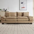 thumbnail image 3 of SOULART 84" Cloud Couch, Brown Sectional Sofa, Loveseat for Small Spaces with Pillows, 3 of 11