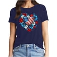 thumbnail image 5 of lcziwo 4Th Of July T-Shirt for Women Cotton Comfy Patriotic Anniversary Blouse Lightweight Graphic Short Sleeve Crew Neck Tee Top Navy XXXL, 5 of 9