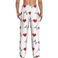 thumbnail image 3 of Picia Heartbeat Symbol Mens Soft Woven Cotton Elastic Waistband Sleep Pajama Pant Lounge Sleep Pant With Pockets And Drawstring-Large, 3 of 9