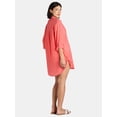 thumbnail image 3 of Time and Tru Women's and Women's Plus Shirt Coverup with Long Sleeves, Sizes XS-3X, 3 of 7