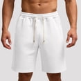 thumbnail image 4 of Men's Big & Tall 5" 7" 9" Jacquard Sweat Shorts - Pull On Soft Lounge Drawstring Sweatpant Athletic Gym Workout Short with Pockets Size M-5XL White, 4 of 6