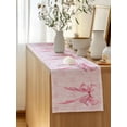 thumbnail image 5 of Table Runner 108 Inches Long for Kitchen Dining, Pink Bow Dresser Scarf Farmhouse, Dining Table Decorations for Wedding/Parties, Cute Watercolor Girls Cartoon Luxury 13 x 108 In, 5 of 8