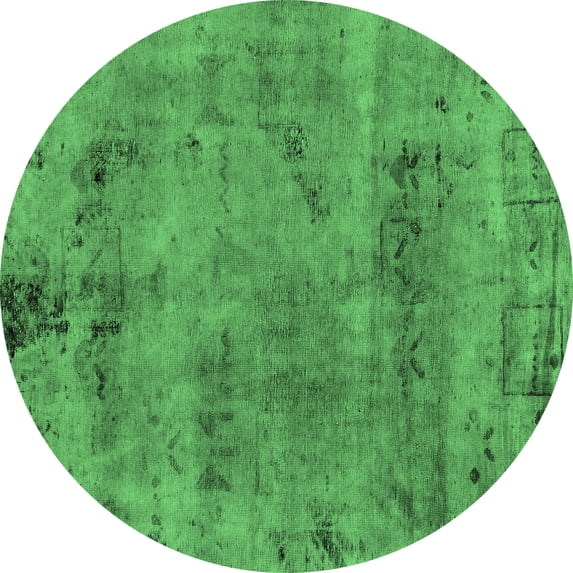 Ahgly Company Indoor Round Persian Emerald Green Bohemian Area Rugs, 7' Round