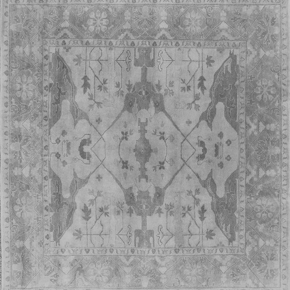 Ahgly Company Indoor Square Oriental Gray Industrial Area Rugs, 3' Square