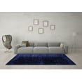 thumbnail image 3 of Ahgly Company Machine Washable Indoor Square Abstract Blue Modern Area Rugs, 6' Square, 3 of 4