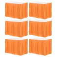thumbnail image 1 of Faldas de mesa de plástico naranja Uxcell, paquete de 6, 29 in x 14 ft para mesas rectangulares, cubiertas de mesa desechables, 1 of 6