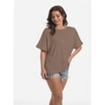 thumbnail image 4 of Oversized T Shirts for Women Short Sleeve Loose Fit Crewneck Summer Tops Casual Basic Rolled Sleeves Tee Shirt, 4 of 4