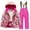 Hot Pink, variant on AJTQTH Kids Boys Girls Thicken Warm Snowsuit Casual Long Sleeve Sherpa Fleece Lined Hooded Ski Jacket and Snow Pants 2 Pcs Set Winter Skiing Jacket with Pants Black 6-7 Years