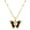 Gold Plated Black, variant on Women Stainless Steel Butterfly Necklace Butterflies Pendant Chain Bracelet With Zircon Gemstone Gold Plated Blue