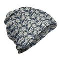 thumbnail image 1 of Floral Unisex Beanie, Vibrant Little Blooms, Hiking Outdoors, Night Blue Ivory, by Ambesonne, 1 of 1
