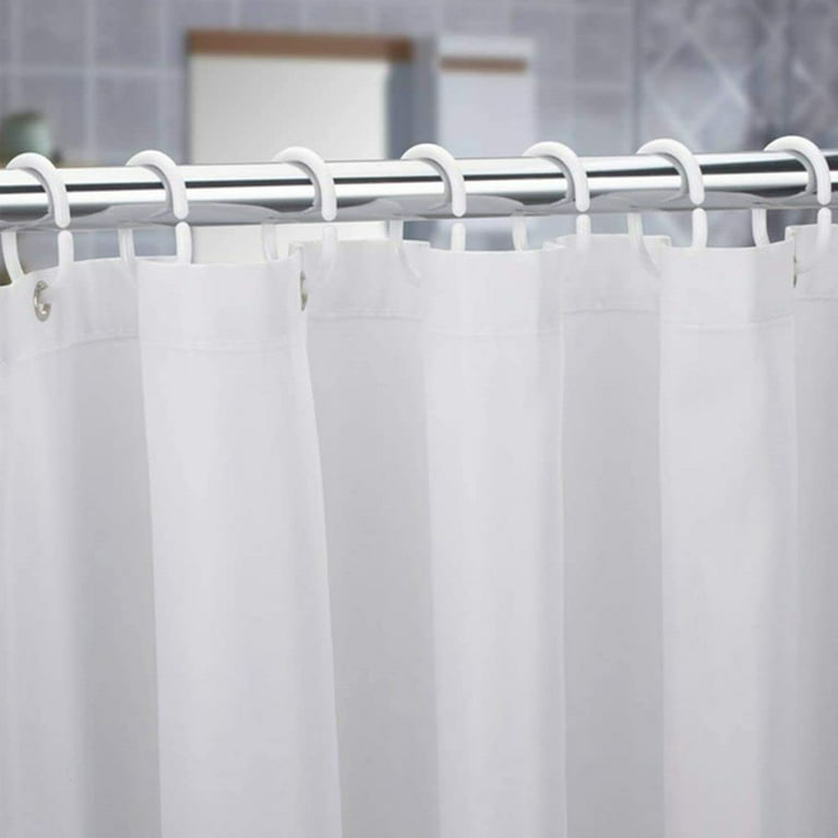 Dyiom Plastic Shower Curtain Hooks C-Shaped Rings Hook Hanger Bath Drape Loop Clip Glide, Shower Curtain Rings/Hooks, in Clear