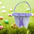 thumbnail image 3 of Cesta de conejo de Pascua, cesta de regalo para llevar, cesta de conejo, cesta con volantes para cazar Púrpura, 3 of 8