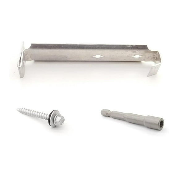 EAGLE 1 Gutter Hanger Brackets - 5 & 6 Inch Heavy Duty Aluminum - Screw & Chuck Included - Rain Gutter Bracket (10 Pack)