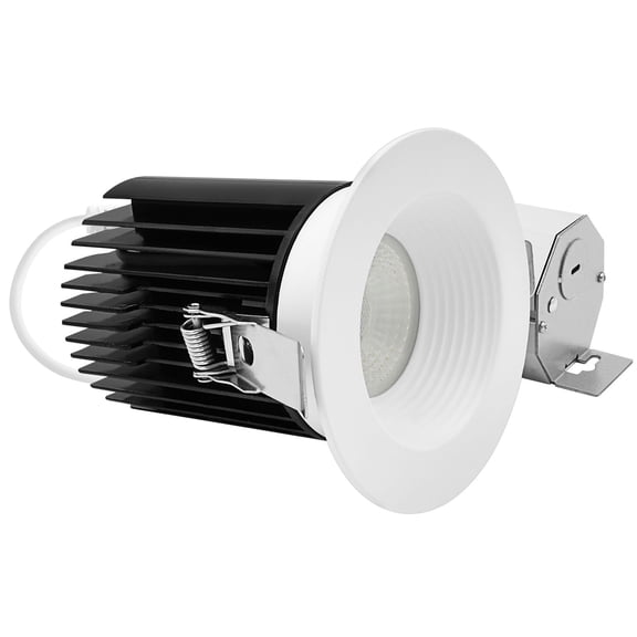 LUXRITE 4 In. LED Recessed light with Round White Baffled Trim, 5CCT, CRI90, 22W, 1700LM, 60, Dimmable, IC Rated