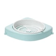 thumbnail image 3 of melotizhi Stainless Dish Rack Corner Storage HolderPlastic 360° RotateToilet Cosmetics Dish Storage Rack Large, White, 3 of 7