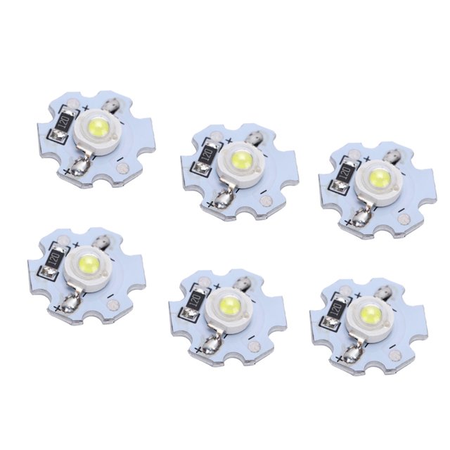 25Pcs 0.5W 5V High Power LED Lamp Bead Light, Aluminum Substrate with Imported Chip for Flashlights DIY Headlights Spotlights