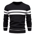 thumbnail image 5 of Mens Sweater Sweater Casual Striped Long Sleeve Fall Winter Pullovers, 5 of 7