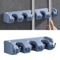 thumbnail image 1 of Soporte para escoba de , Rack de almacenamiento de montaje en pared de fácil instalación, Organizar suministros de limpieza, Herramientas de Azul 4 ganchos Macarena sostenedor de la escoba, 1 of 8