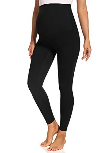 Foucome Women's Maternity Active Workout Yoga Leggings Under Belly Pregnancy Tights Pants