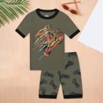 thumbnail image 2 of NOLDARES Infant Baby Boys Shorts Sets Clothes 2pcs Summer Outfit Vibrant Graphic Short Sleeve Tee Shirt Comfy Shorts Pockets(AG,150), 2 of 8