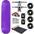 thumbnail image 1 of Moose Planche à Roulettes Complet Néon Violet 7.75 Pouces avec Camions Argentés et Roues Noires, 1 of 5