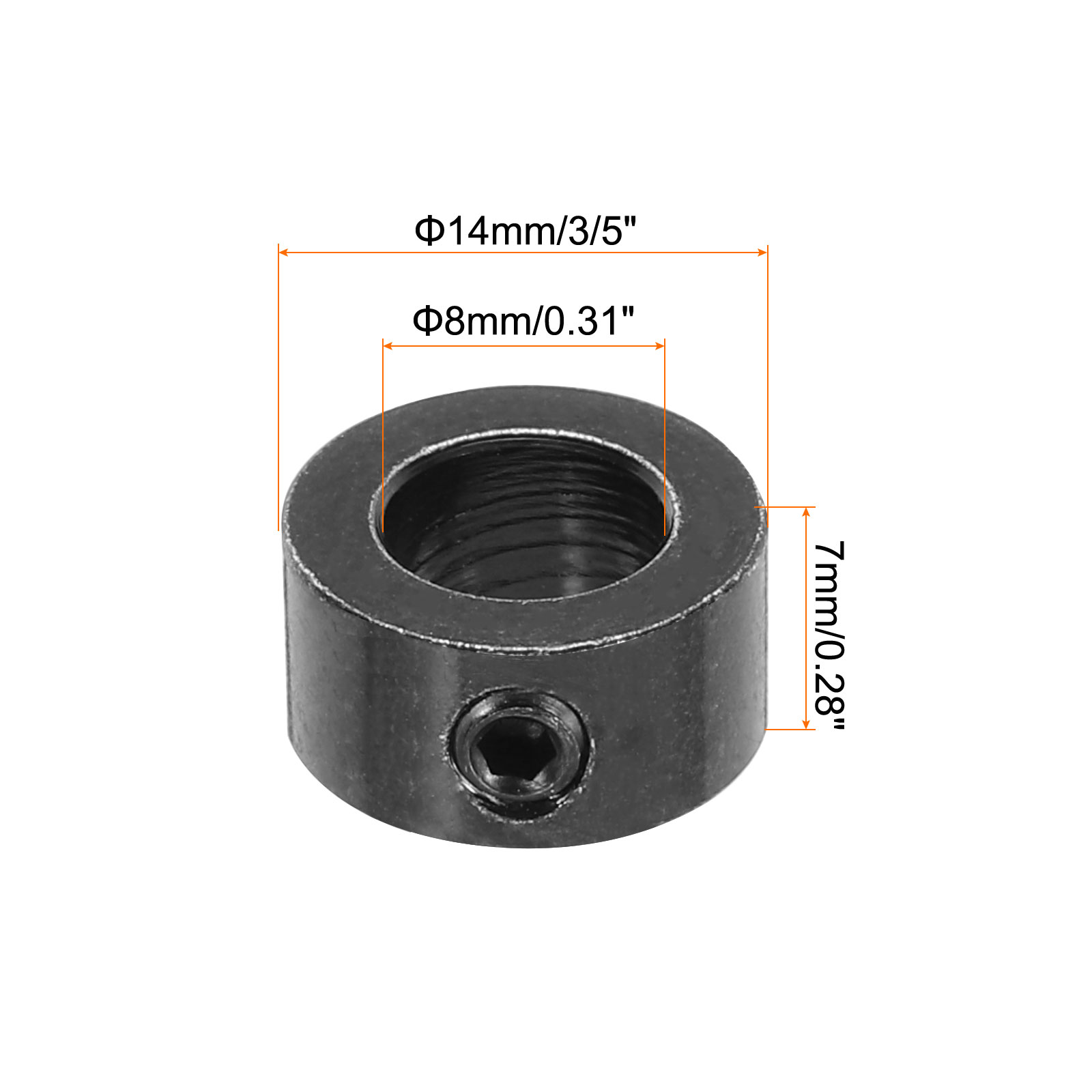 16mm Bore Locking Collar MECCANIXITY 16mm Bore Split Shaft Collar - Carbon Steel Locking Collar With Set Screw & Hex Wrench (Pack Of 4) Collet De Serrage Tuyau