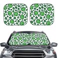 thumbnail image 2 of Daiia Leopard print St. Patrick's Day 2PCS Car Windshield Sun Shade, Foldable Sun Shield for Car Front Window, Auto Sun Blocker Visor Protector Universal for Truck SUV Pickup-Small, 2 of 7