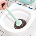 thumbnail image 5 of Toilet Brush and Plunger Set,Green 3 in 1 Bathroom Scrubber Plunger and Angled Toilet Bowl Brush & Scrubber Combo with Holder and Rim Cleaner for Camper,Rv,Apartment,New Home,Set of 1, 5 of 6
