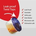 thumbnail image 3 of PLASTICPRO 16 Oz Twist Cap Meal Prep Containers Reusable Food Storage Containers with Lids, 12-Pack, 3 of 8