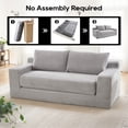 thumbnail image 6 of Leumius 70" Corduroy Loveseat Sofa,Pull Out Sleeper Sofa Bed,2-in-1Convertible Sofa Bed with Memory Foam & Steel Frame,No Assembly,Compact Couch for Small Spaces,Apartments,Grey, 6 of 8