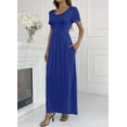 thumbnail image 3 of Aiyino Women's Maxi Dresses Short Sleeve Casual Long Dresses Loose with Pockets, 3 of 7