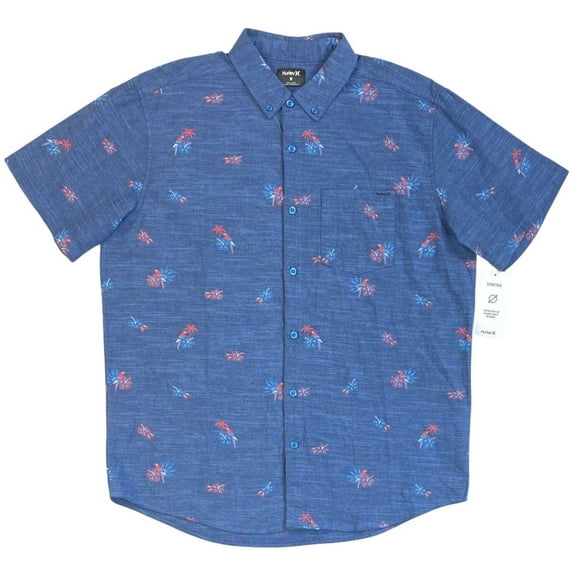 Men's Hurley OAO Stretch Print Short Sleeve Button Front Shirt