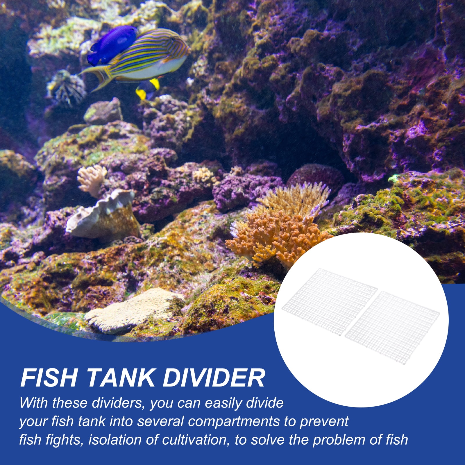 8Pack Aquarium Fish Tank Divider, 12x12 Inch Egg Crate with Suction Cups, Clear