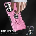 thumbnail image 6 of ELEHOLD Heavy Duty Case for Samsung Galaxy A34 5G Rugged Case, 360° Rotating Ring Holder Kickstand Support Magnetic Car Mount Full Body Shockproof Protective Case -Pink, 6 of 10