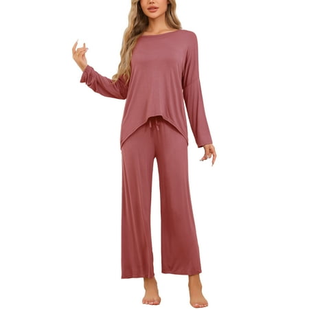 DARING DIVA Women s High Low Shirt and Wide-leg Pants Lounge Sets XL Red