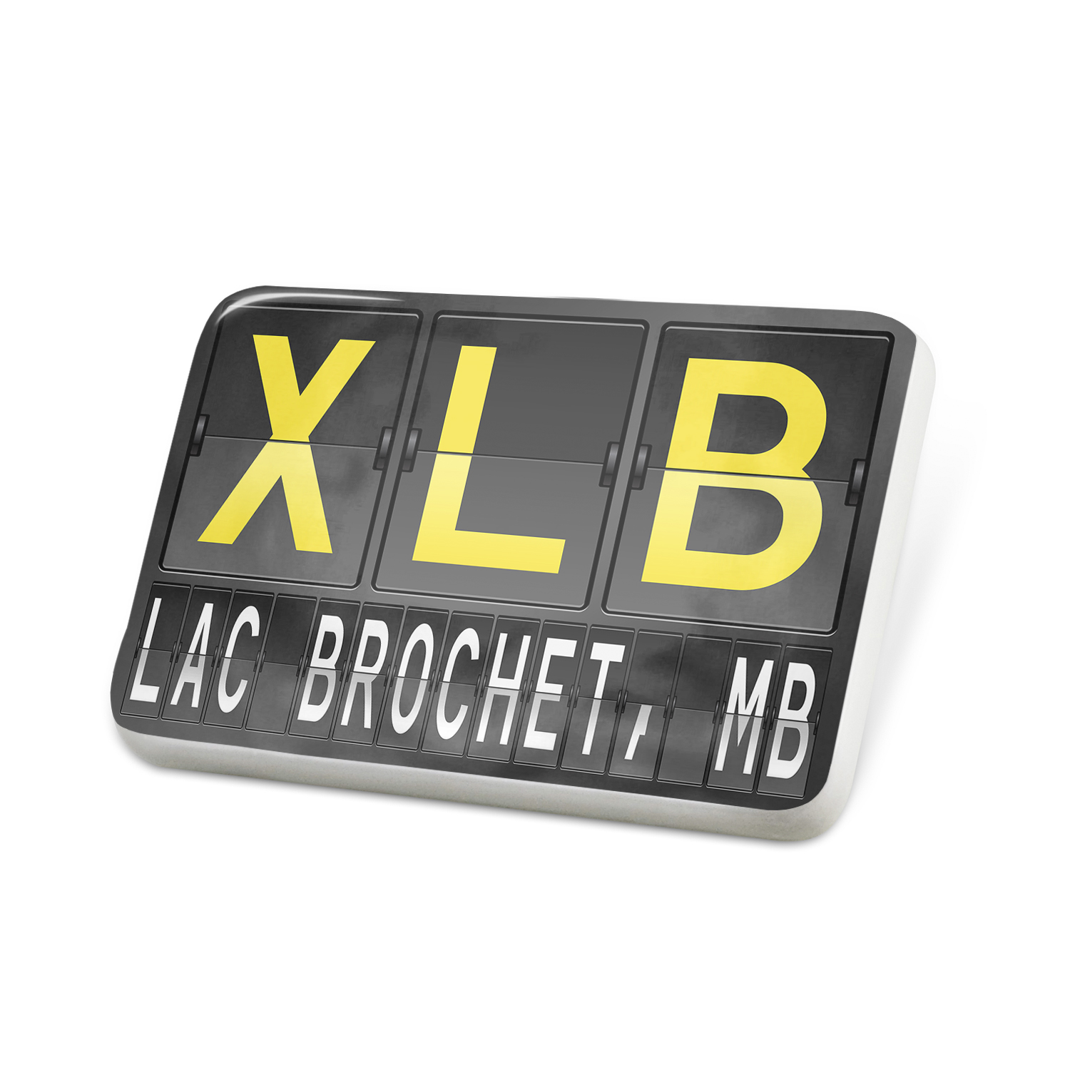Porcelein Pin XLB Airport Code for Lac Brochet, MB Lapel Badge
